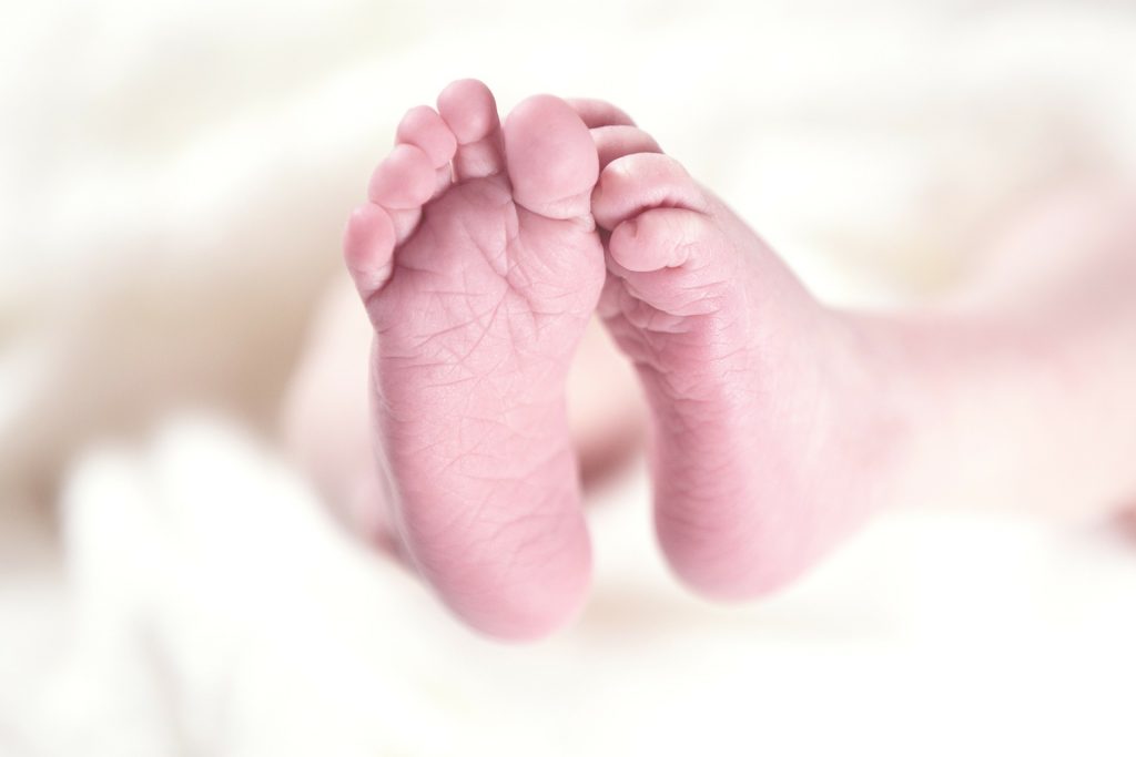 Newborn baby feet