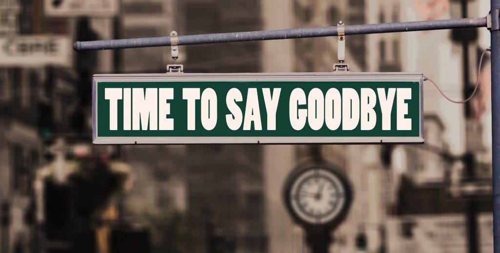 Sign that reads "Time to Say Goodbye." Is it time to fire your lactation consultant?