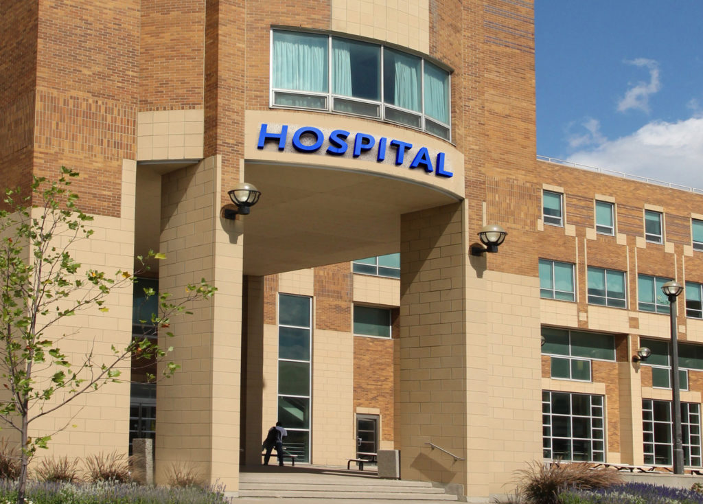 A hospital building