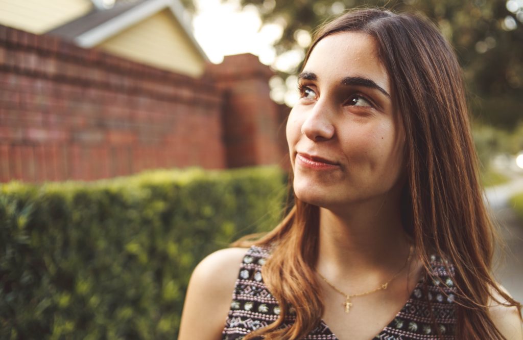 Woman looking off into distance